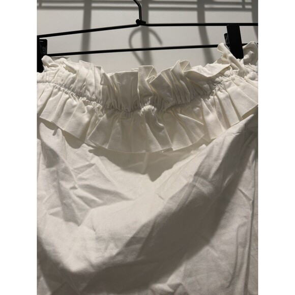 Women’s Stark X Mini Party Dress White Strapless Ruffle Let’s Party Bridal Small - Picture 4 of 8